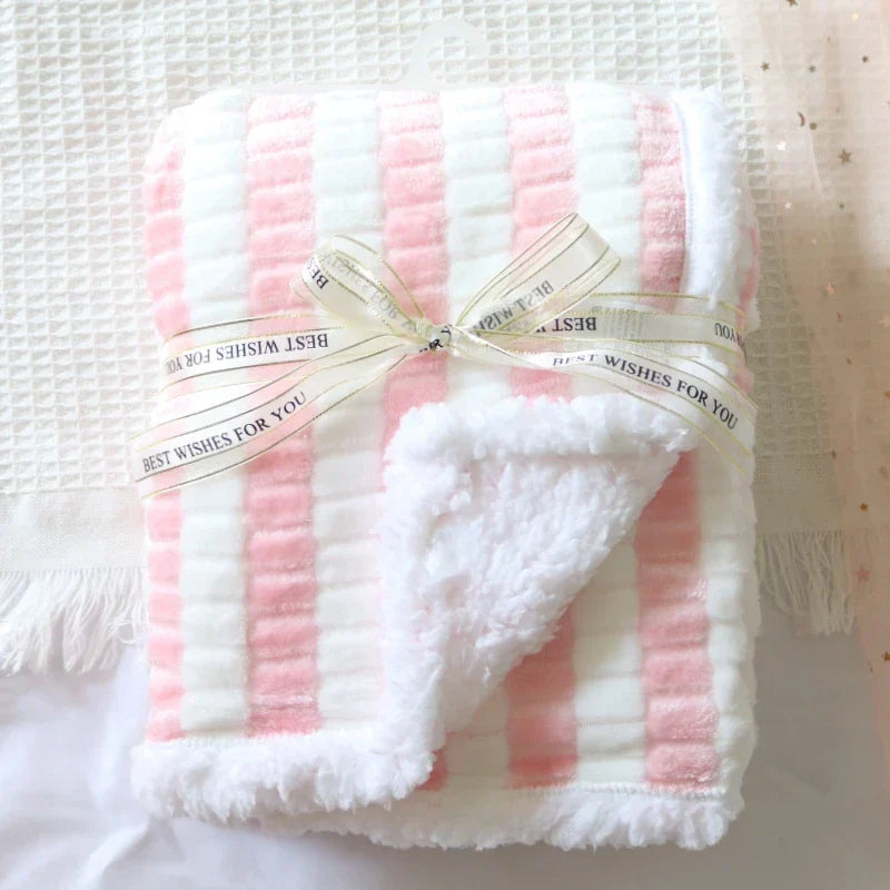 Baby Blankets New Thicken Double Layer Coral Fleece