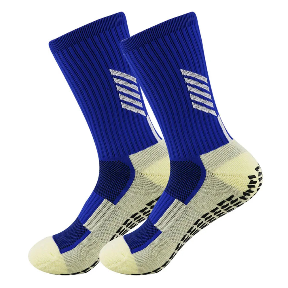 New football socks Cotton square silicone suction grip