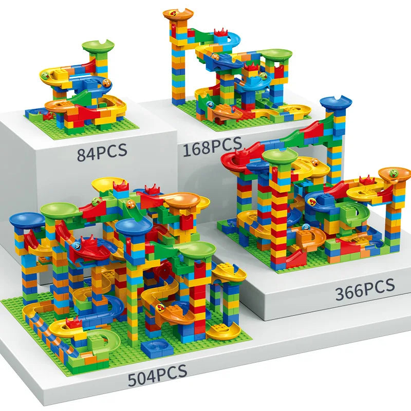 84-504PCS Marble Race Run Block Small Size Building