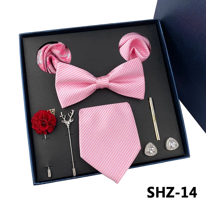 Men's Tie Set Gift Box Fashion Brand Bowtie