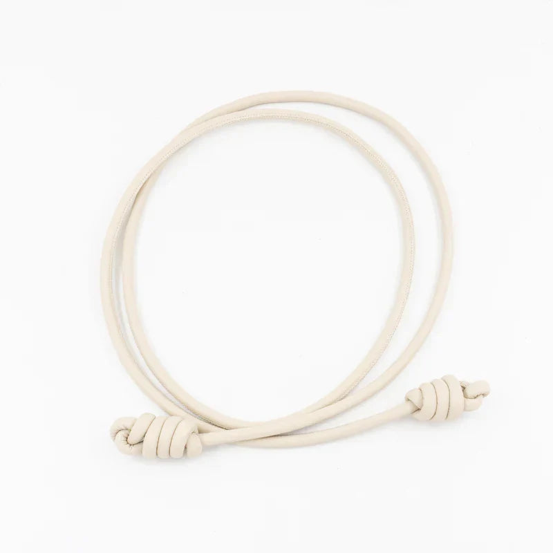 Custom sheepskin knot waist rope fashion leather round