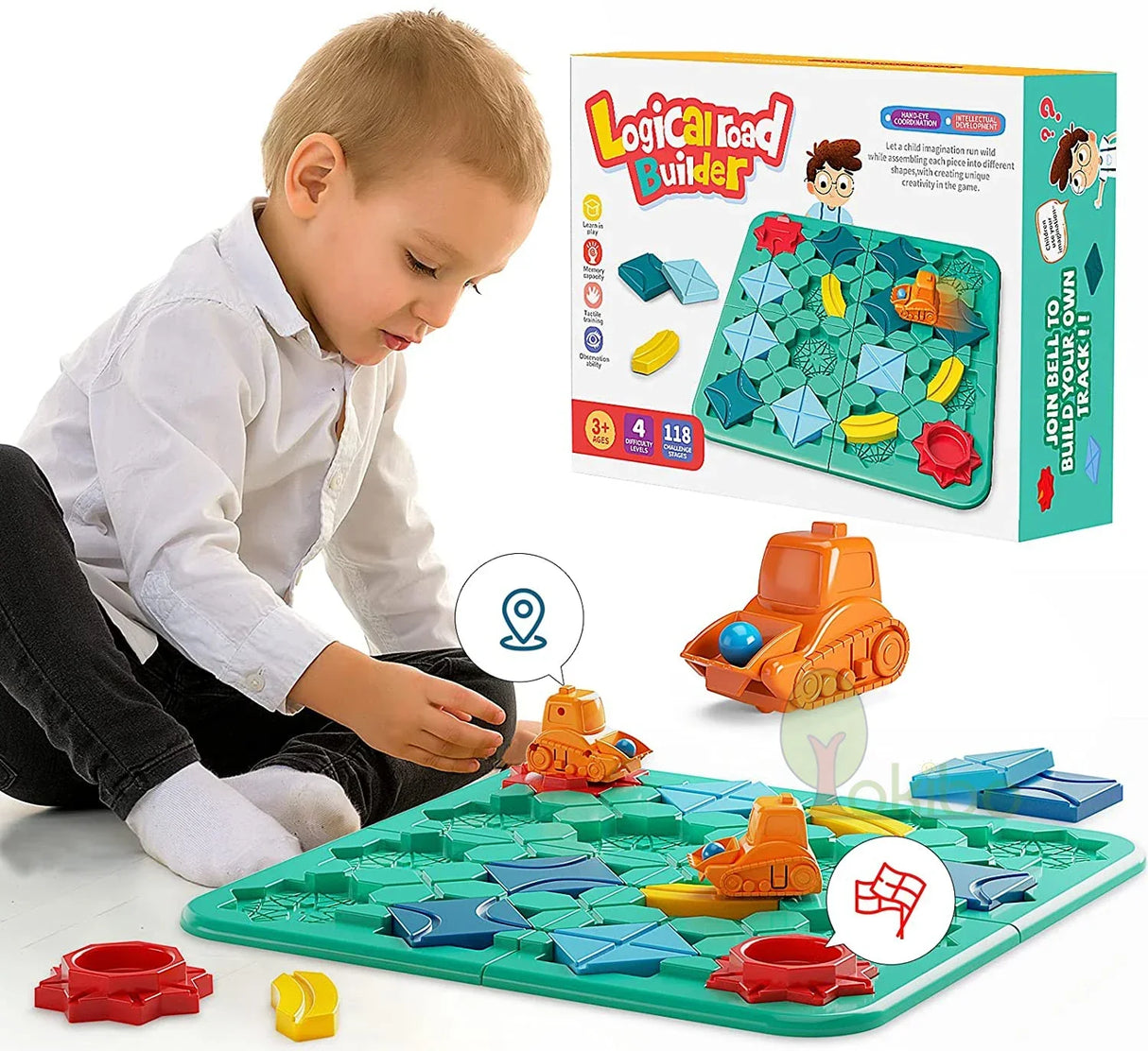 Logic Board Game Kids Marble Run Blocks Puzzle