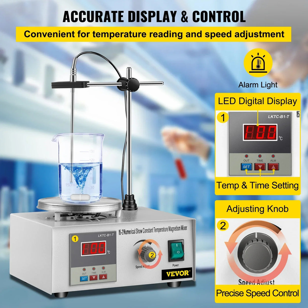 VEVOR 1L Heating Magnetic Stirrer Hot Plate W/