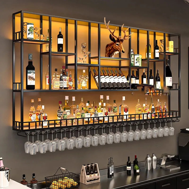 Club Hanging Wine Cabinet Shelf Whisky Liquor Display