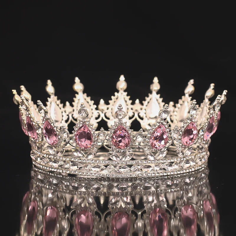 Pink Crystal Tiaras And Crowns For Women Bride