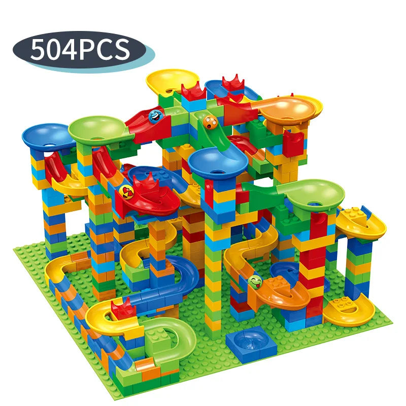 84-504PCS Marble Race Run Block Small Size Building