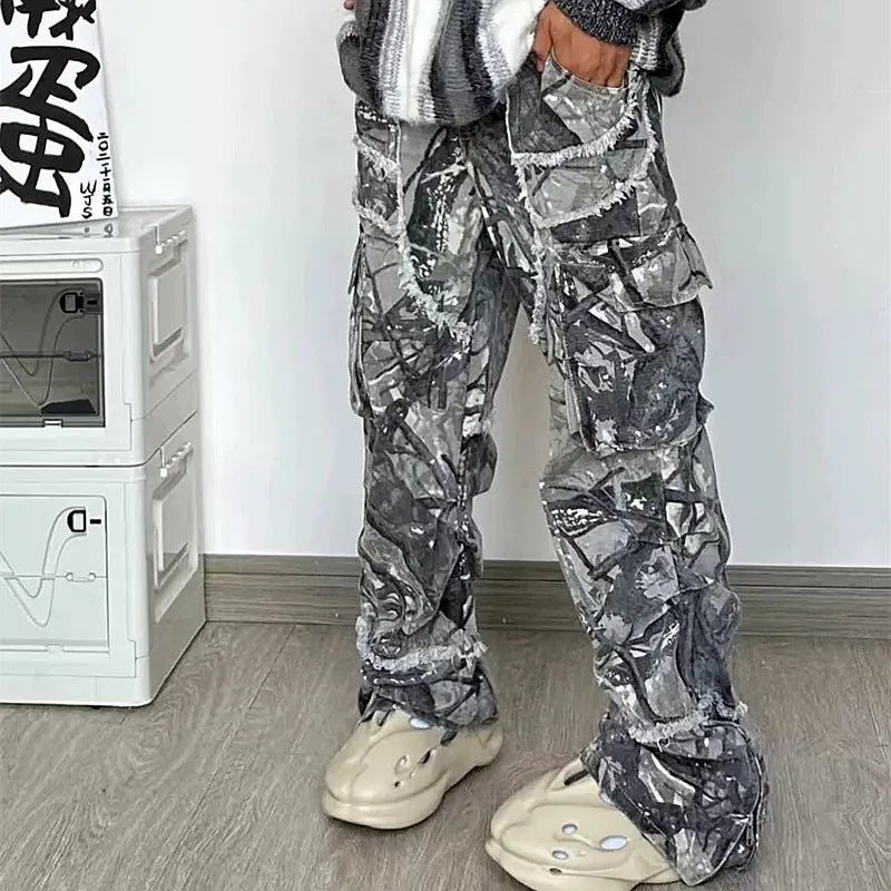 2023 Kanye Y2K Streetwear Baggy Stacked Flared Jeans