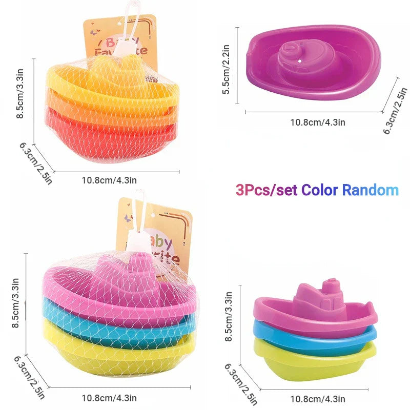 Baby Bath Toys Stacking Boat Toy Colorful Floating