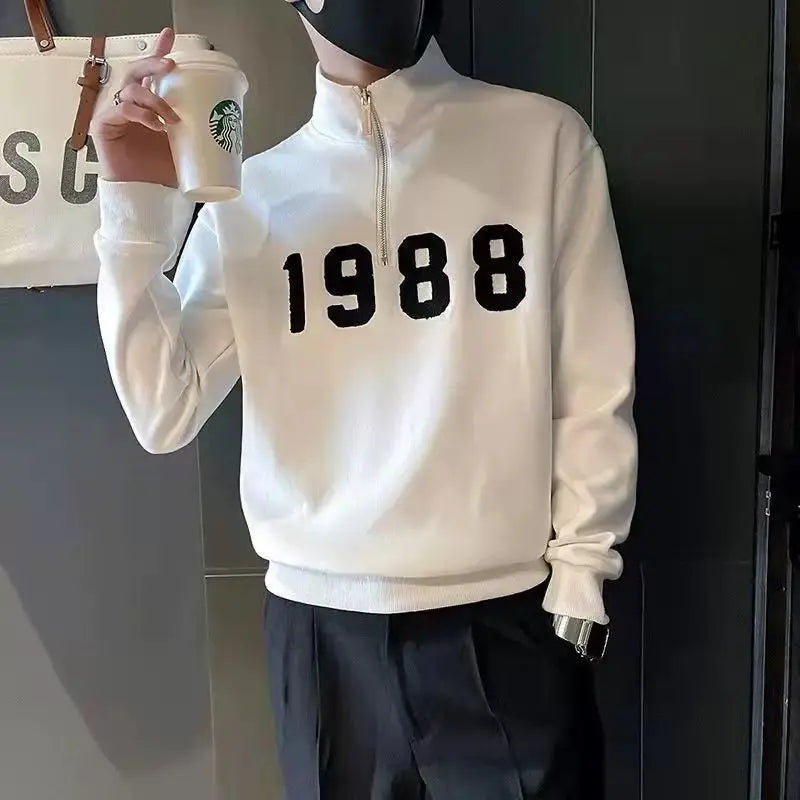 T Shirt for Man Sweatshirts Top White Embroidery