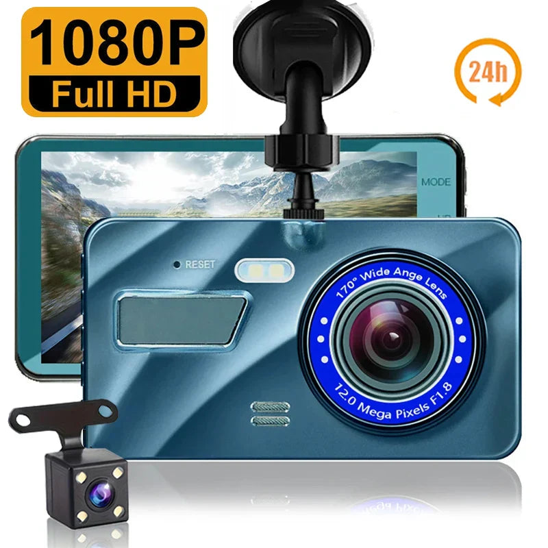 Car DVR 2 Cameras 4.0 Inches Dash Cam Car Video Recorder Auto Registrator Dvrs Dash Cam with Dual Ways Cameras car accessories