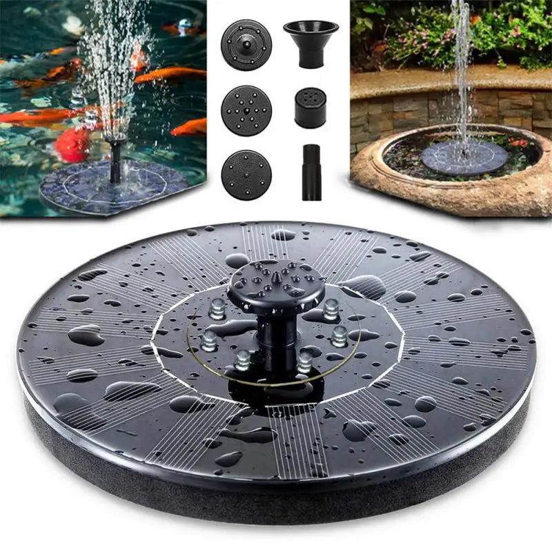 Solar Water Fountain Floating Bird Bath Waterfall Garden