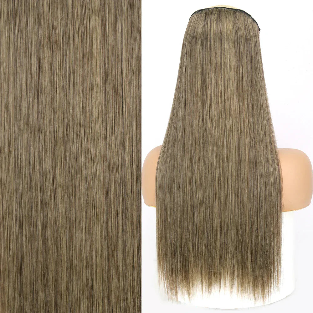 MERISIHAIR Synthetic No Clip Invisible Wire Hair Extensions