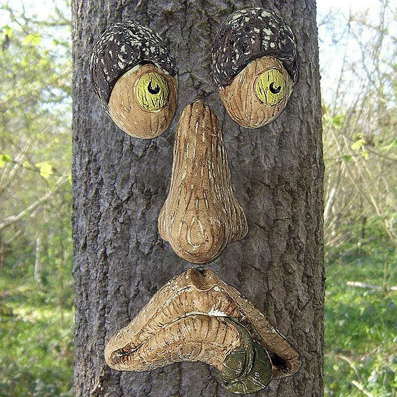 Funny Old Man Tree Face Hugger Garden Art