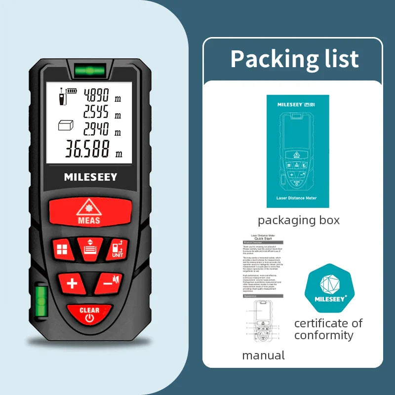 MILESEEY S6 Laser Tape Measure 40M 60M 80M