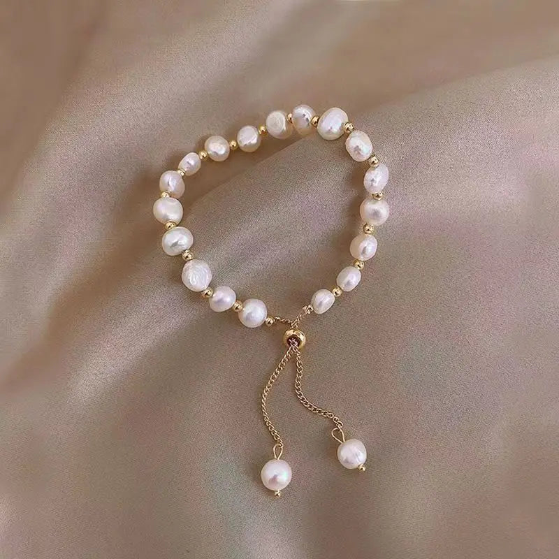 Vintage Purple Imitation Pearl Bracelet for Women Girls