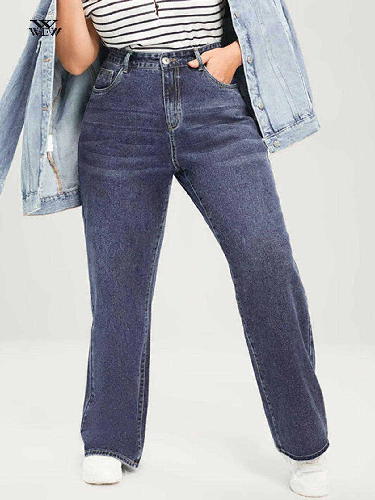 Plus Size Wide Leg Jeans for Women Stretchy