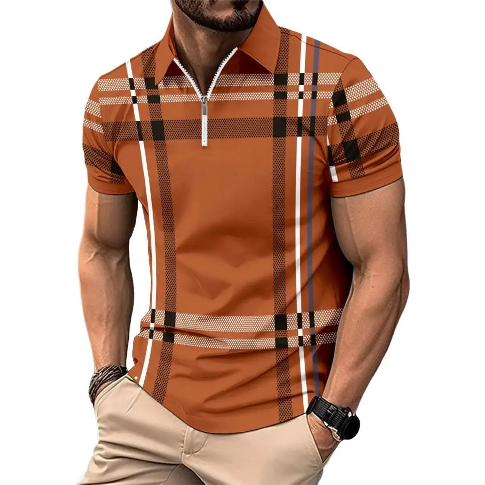 Men Business Shirt Stylish Men's Plaid Striped Shirt