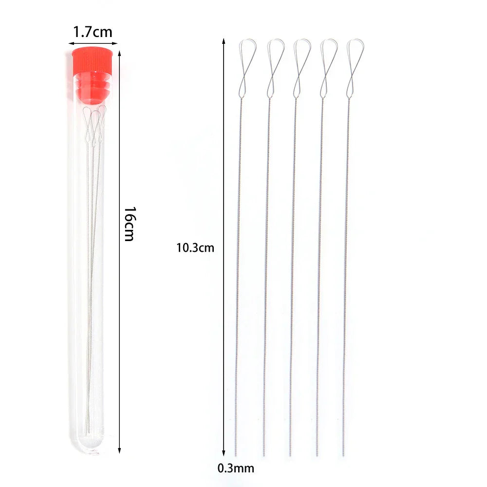 5pcs7pcs Stainless Steel Beaded Needle For Beads Threading