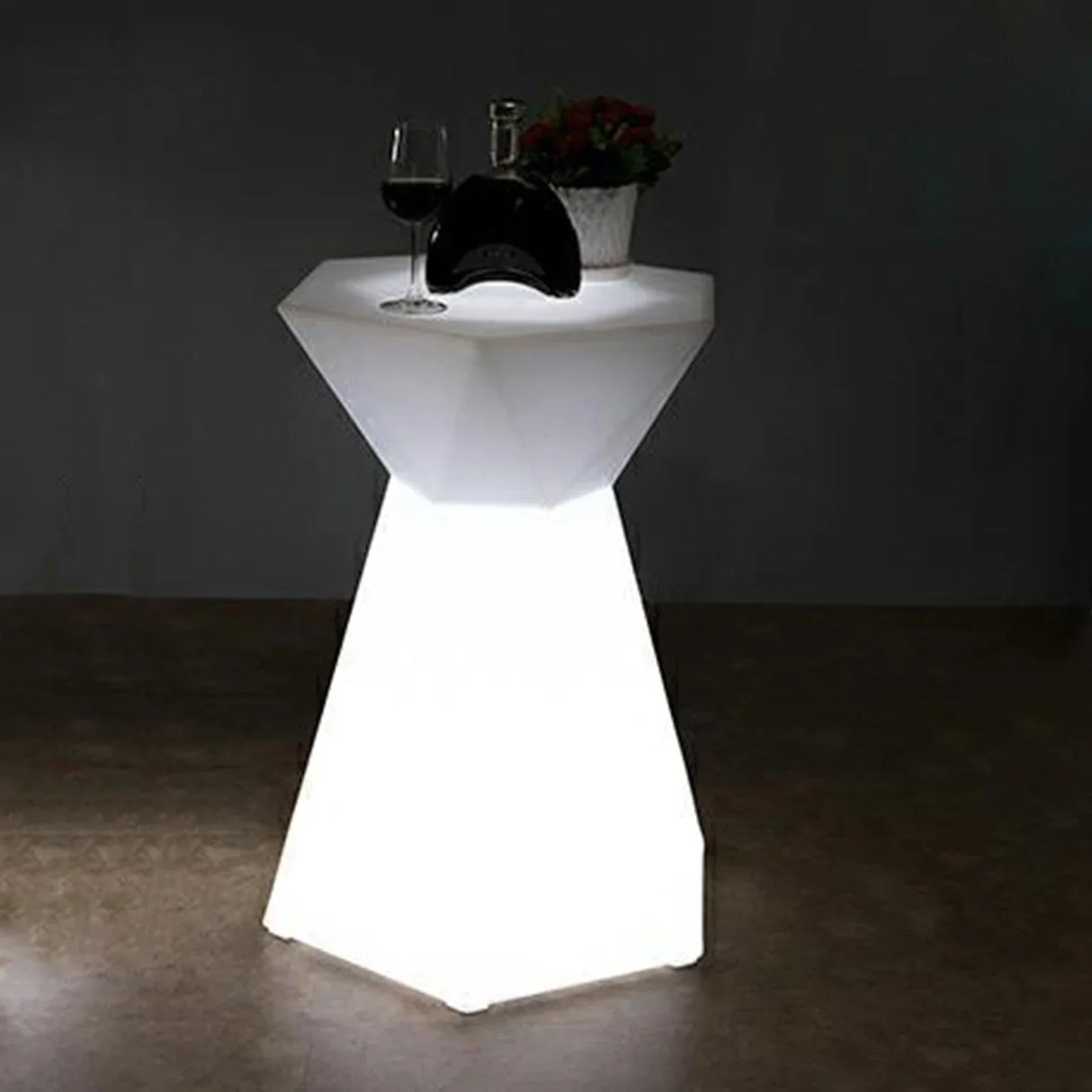Hexagonal LED Light Up Accent Side Table, 16-Color