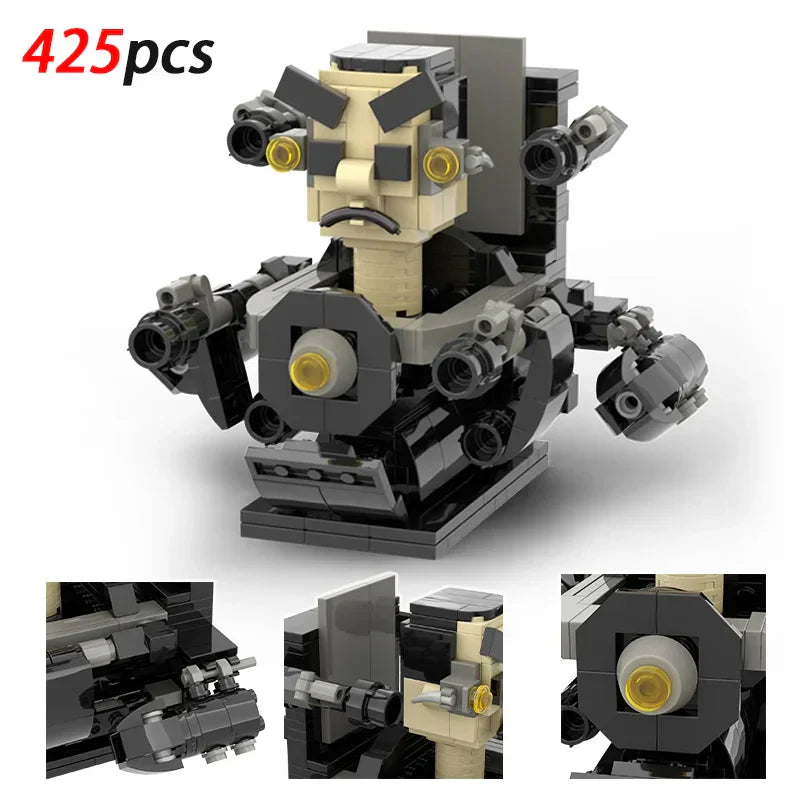 Moc Skibidi Toilet Builing Blocks Titan Clock Man