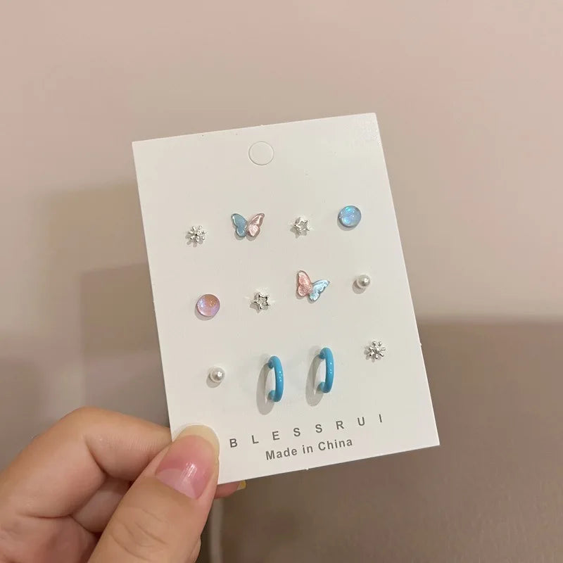12Pcs 925 Silver Needle Stud Earrings for Women