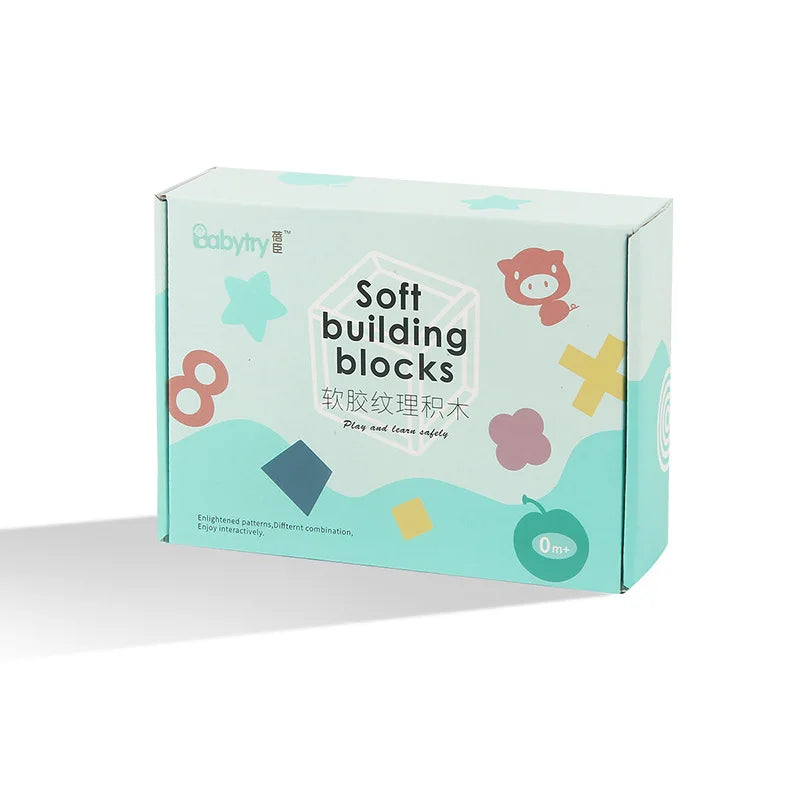 Silicone Building Blocks Kid Grasp Toys Soft 3D