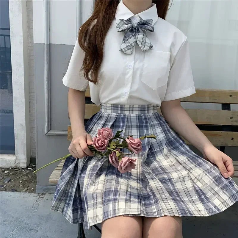 Japanese Uniform Korean School JK Uniform Shirt Plaid