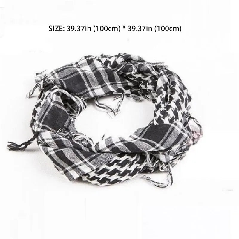 Arab Square Scarf Muslim Shawl Plaid Stripe Printed