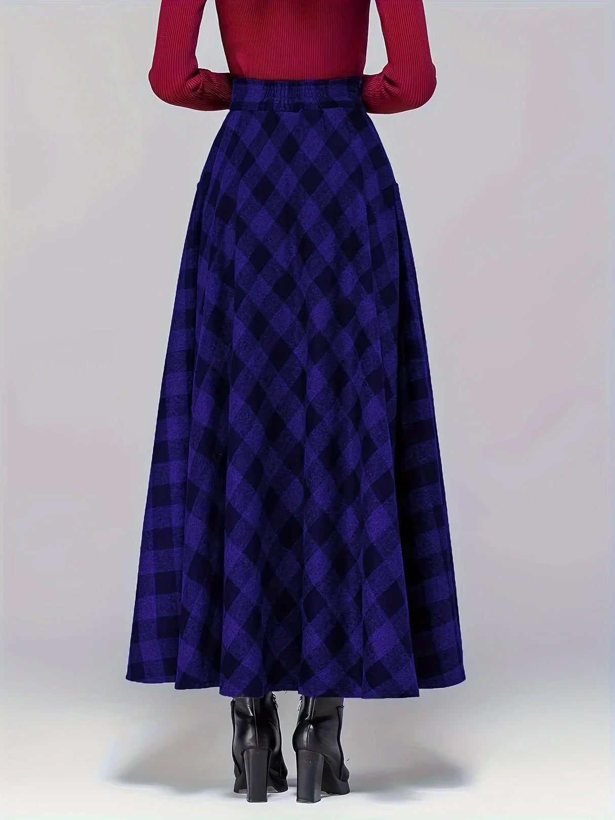 Plus size four season versatile new patchwork plaid