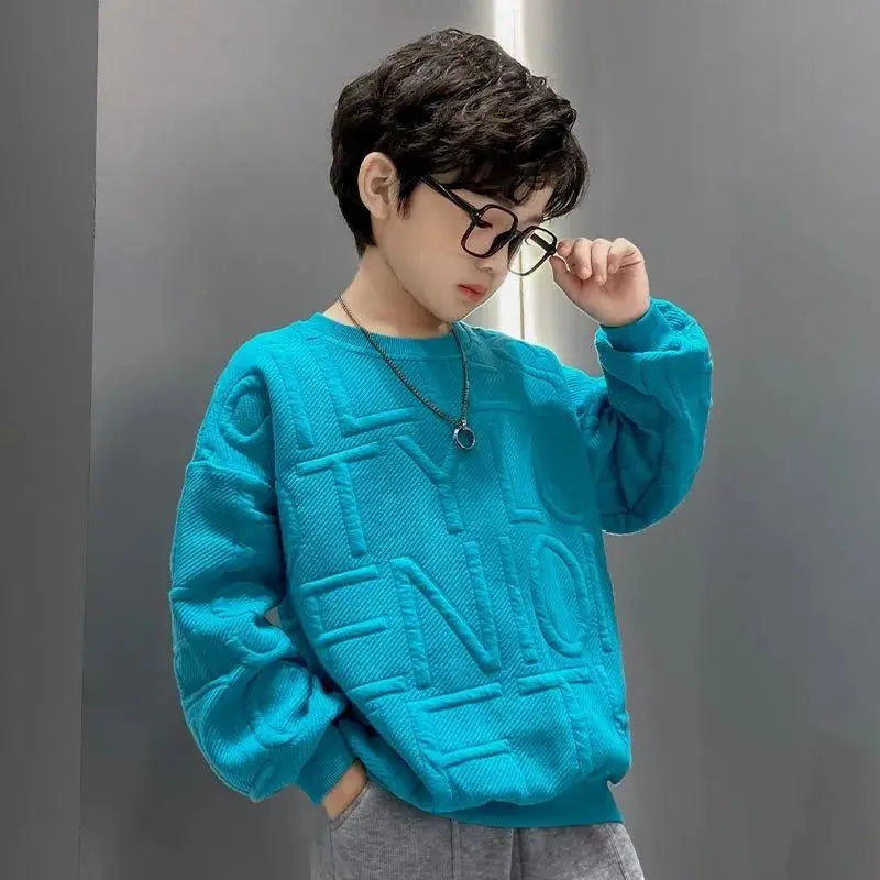 Boys Sweatshirts Spring Fall Children Letter Printing Cotton