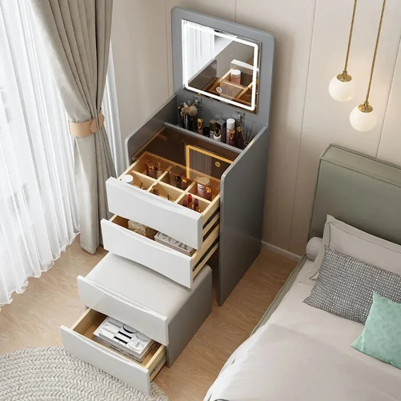 Flip Top Vanity Table Lighting Dividers Design Drawers