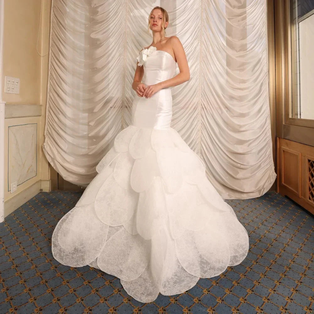 Qcenkeren Vestidos de novia Strapless Wedding Dresses ALine