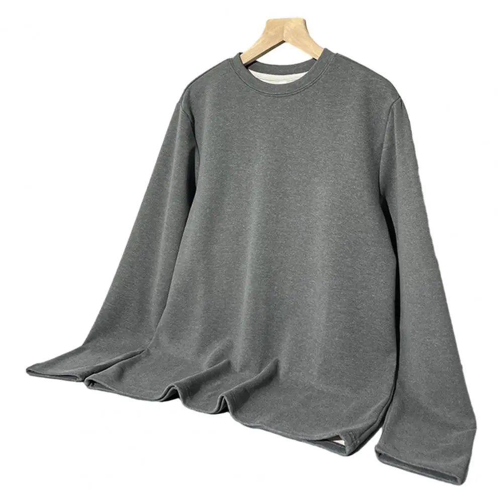 Men Autumn Winter Warm Bottoming Tops O-neck Long
