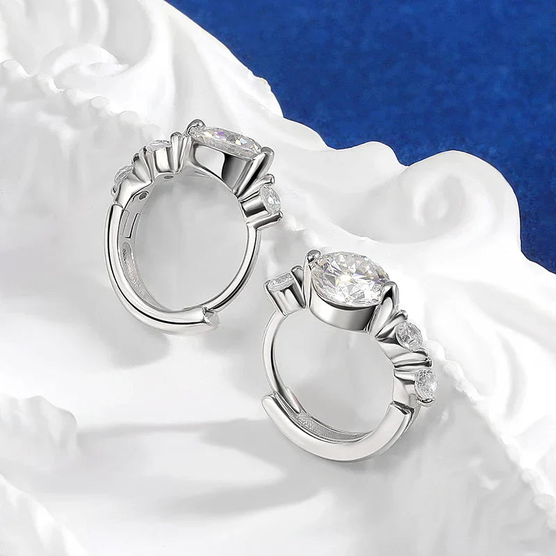 TBCYD 5mm D Color Moissanite Hoop Earrings For