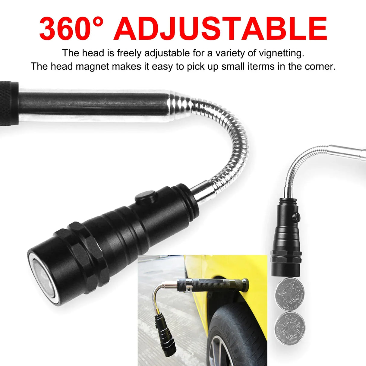 Portable Car Telescopic Detection Lens Inspection Mirror 360° Swivel Car Angle View Pen For Auto Inspection Hand Repair Tools