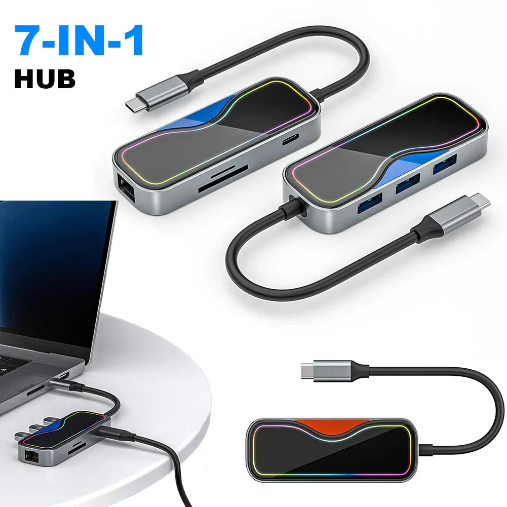 USB C HUB 20W Wireless Charging 1000M RJ45