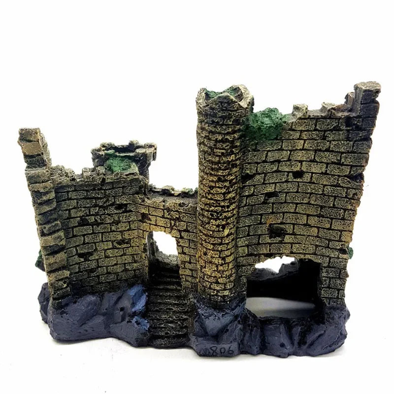 Resin Artificial Fish Tank Ancient Castle Aquarium Decoration