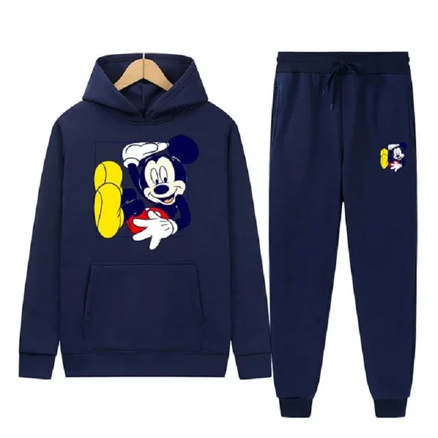 New Disney Mickey Fashion Sports Suit Printed Hoodie