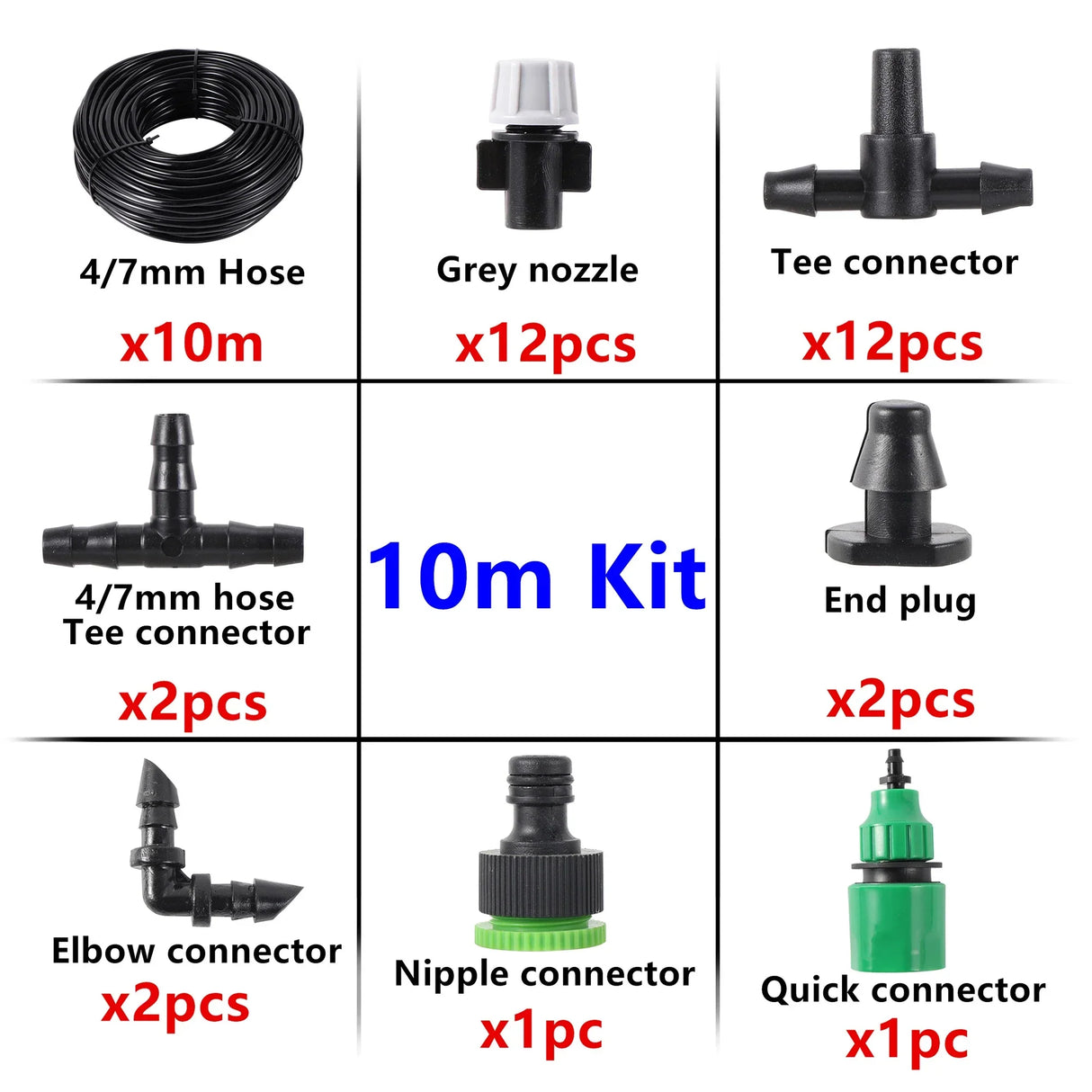 5M/10M Fog Nozzles Irrigation Kit Garden Hose Automatic