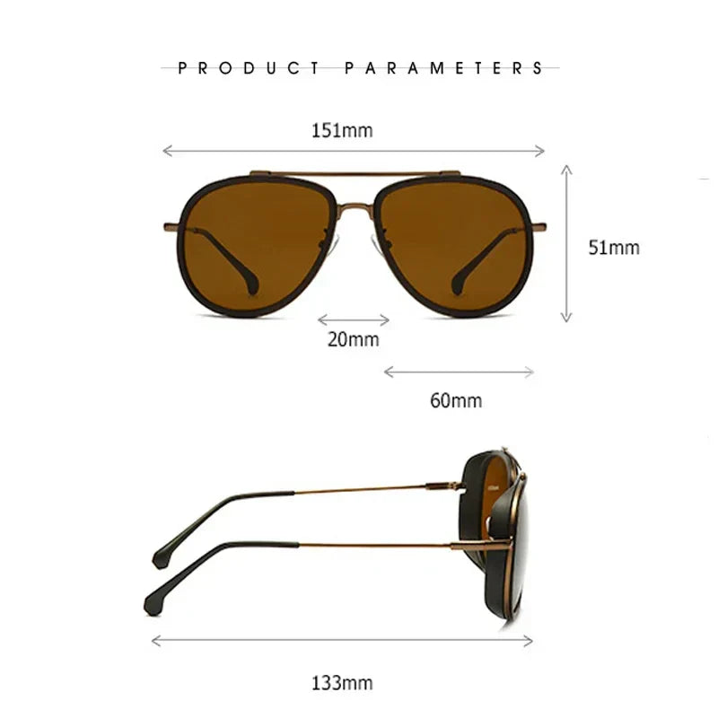 Retro Aviator Sunglasses Men Metal Frame Sunglasses Men