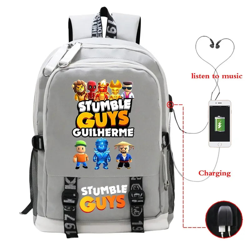 Game Stumble Guys Backpack Teenager Students School Bag