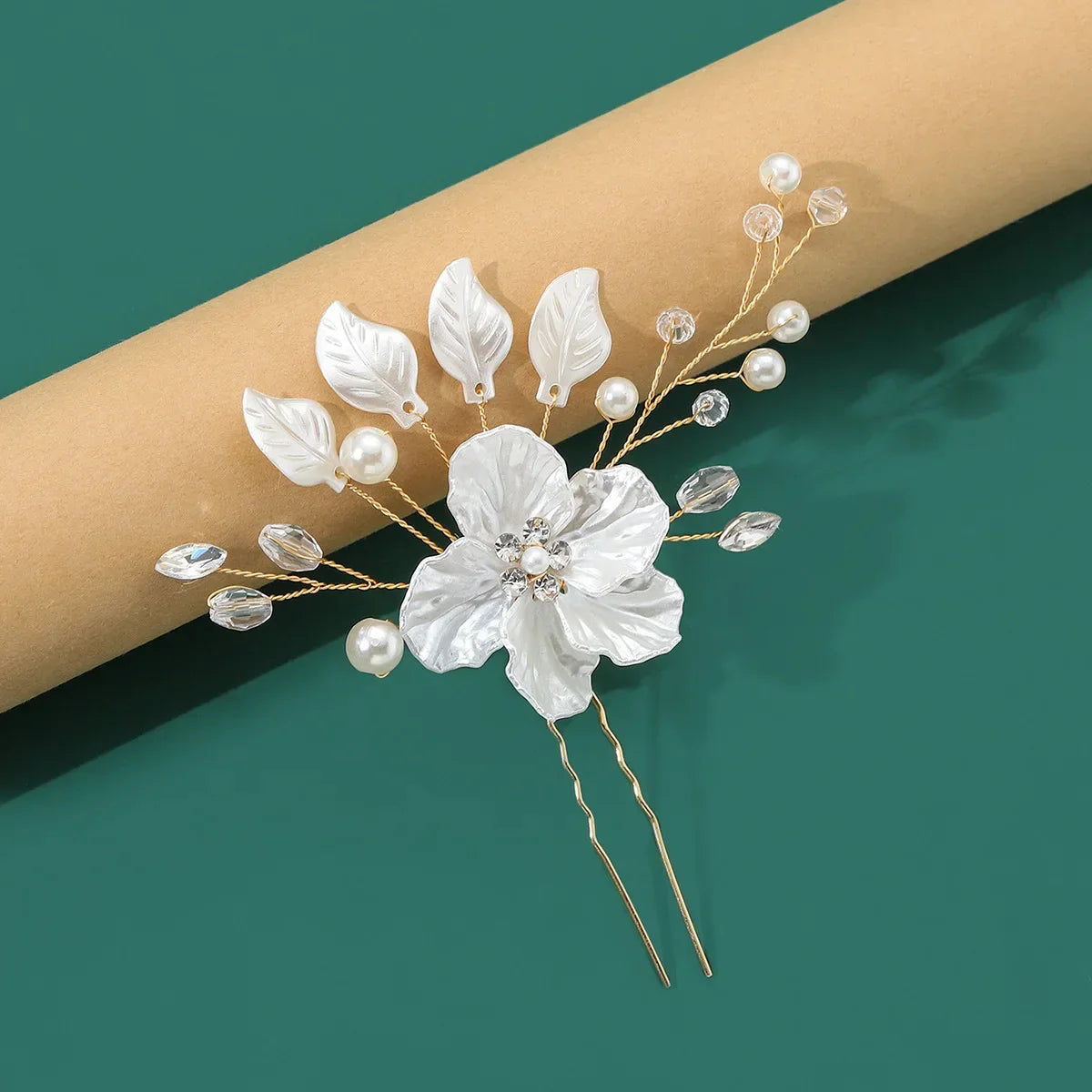 White Flower Hairpins Elegant Women Floral Style Hair