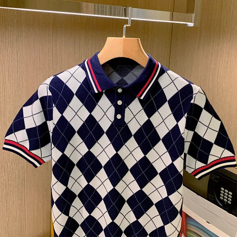 Spring Summer Men Short Sleeve Polo Shirt Male