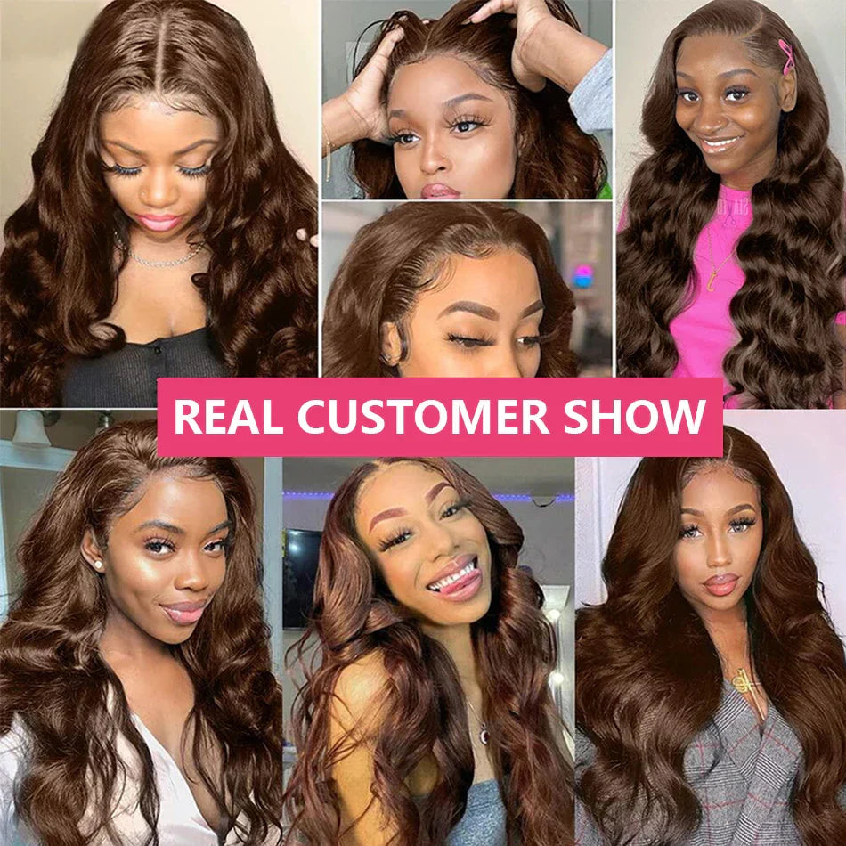 HD Chocolate Brown 13x4 Body Wave Lace Front
