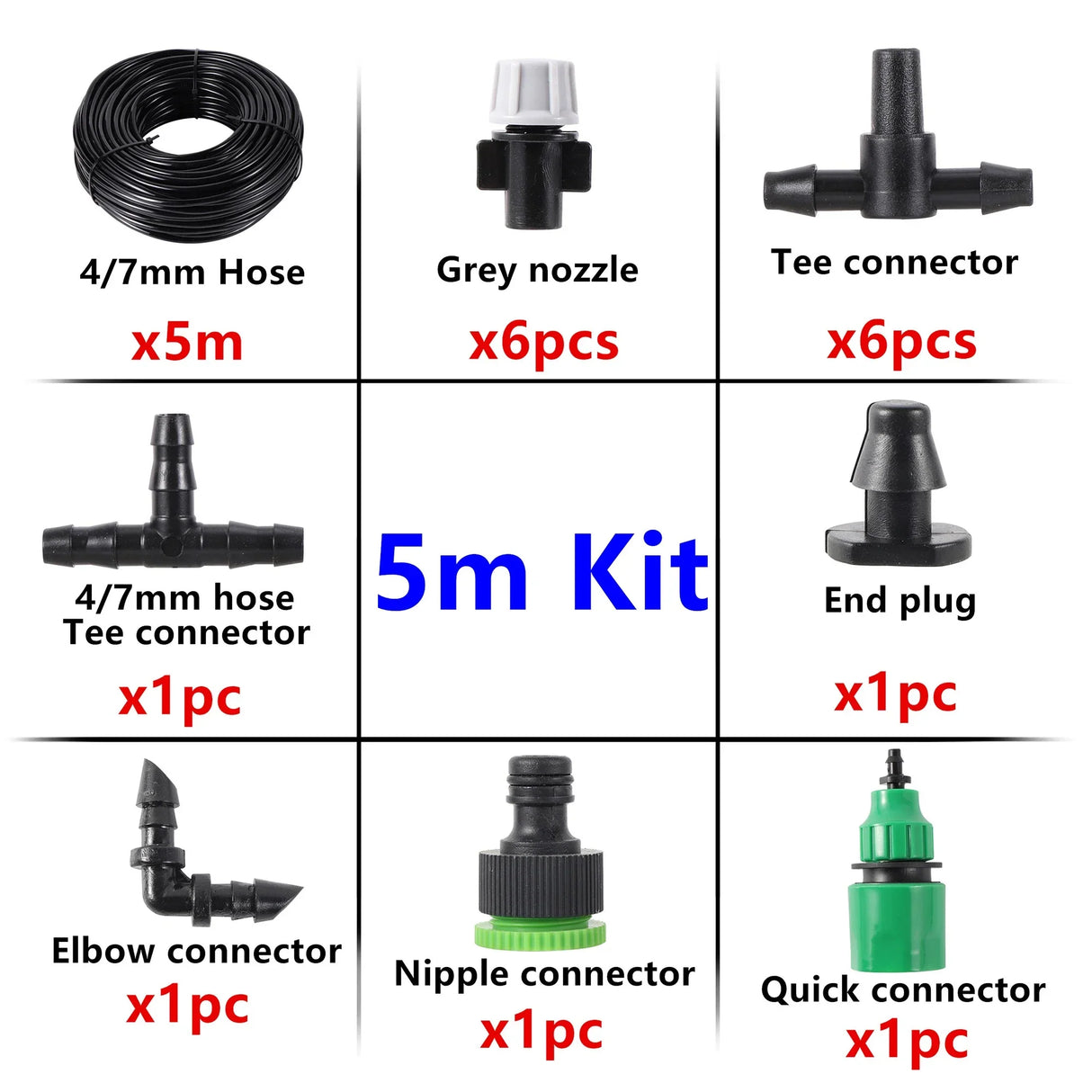 5M/10M Fog Nozzles Irrigation Kit Garden Hose Automatic