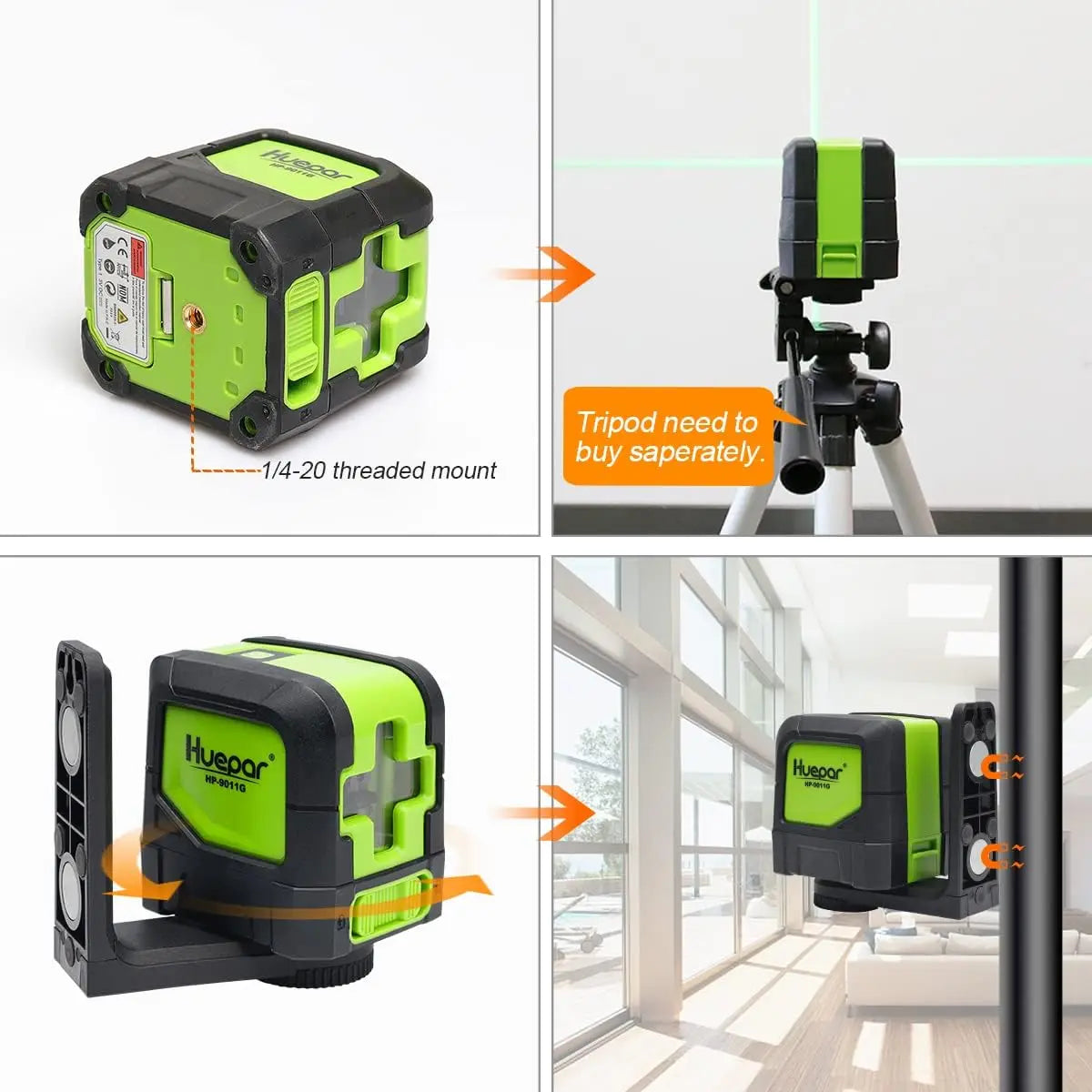 Huepar 2 Lines Laser Level Self Levelling (