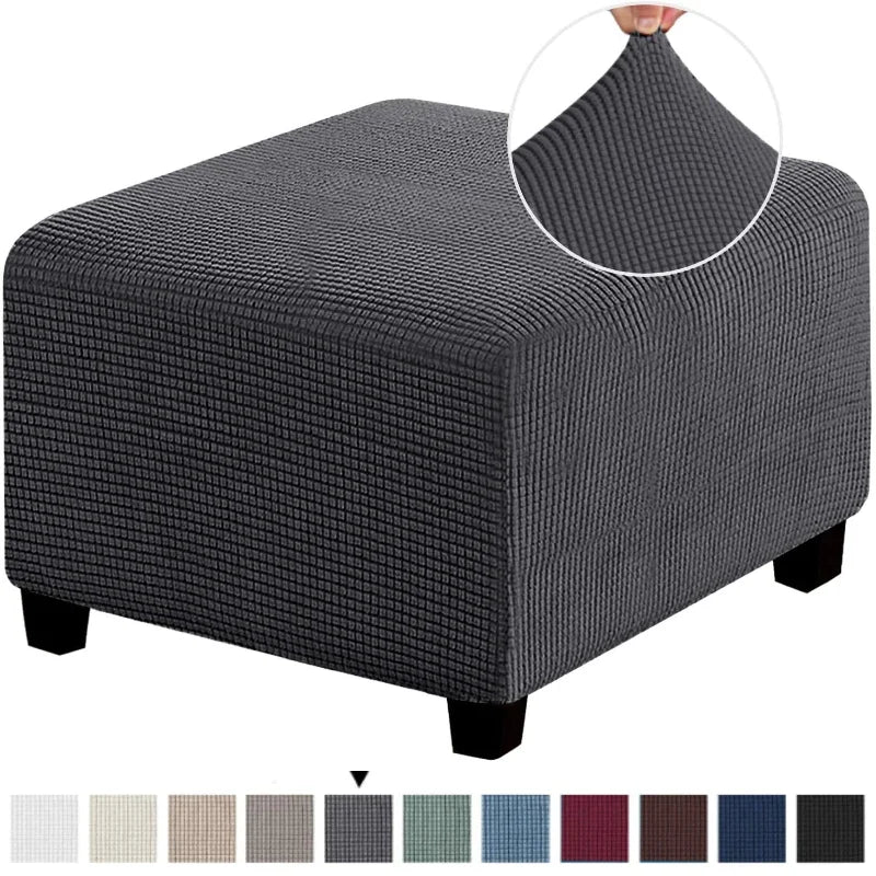 Polar Fleece Footstool Cover Durable Stretch Ottoman Cover