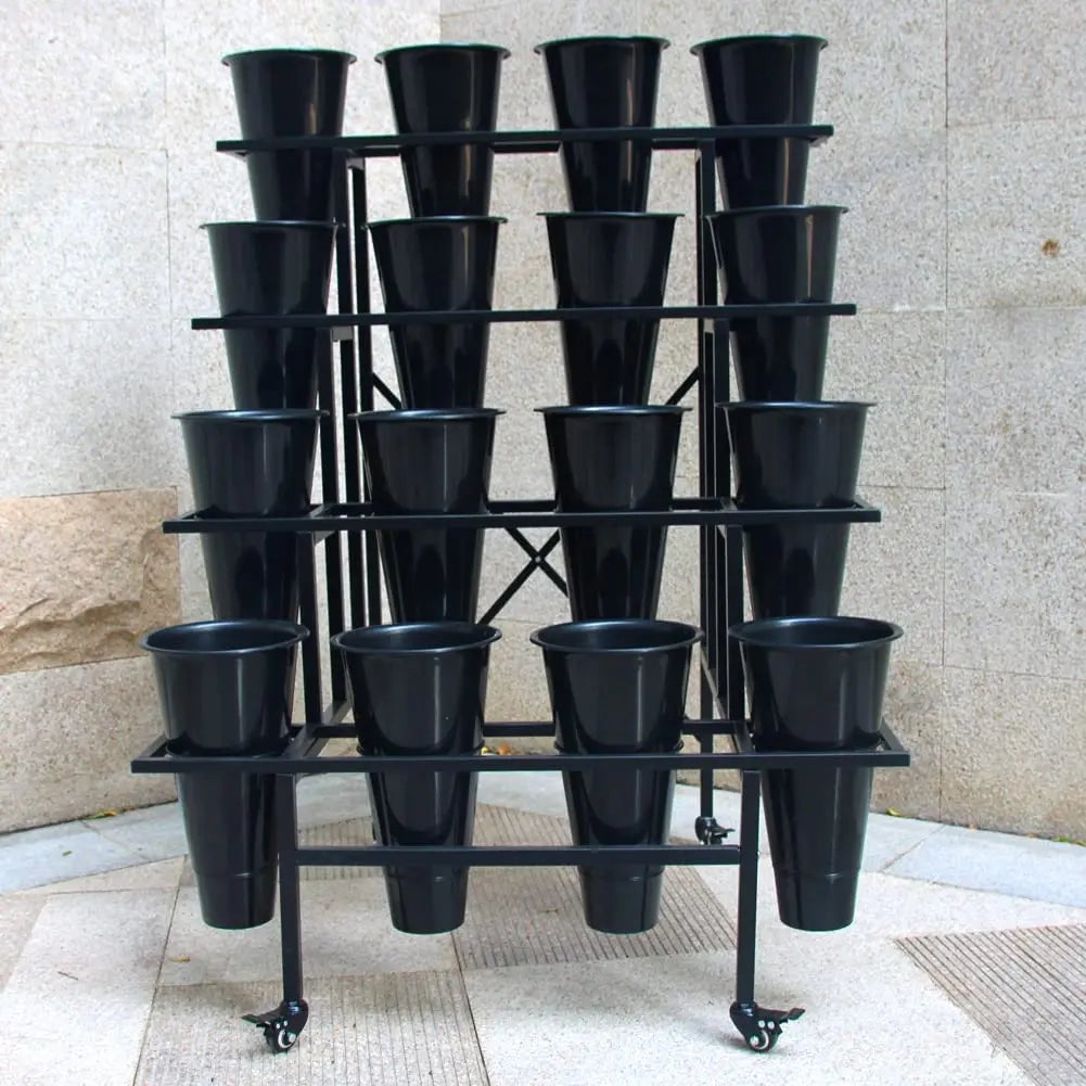 Flower Display Stand with 16pcs Plastic Buckets