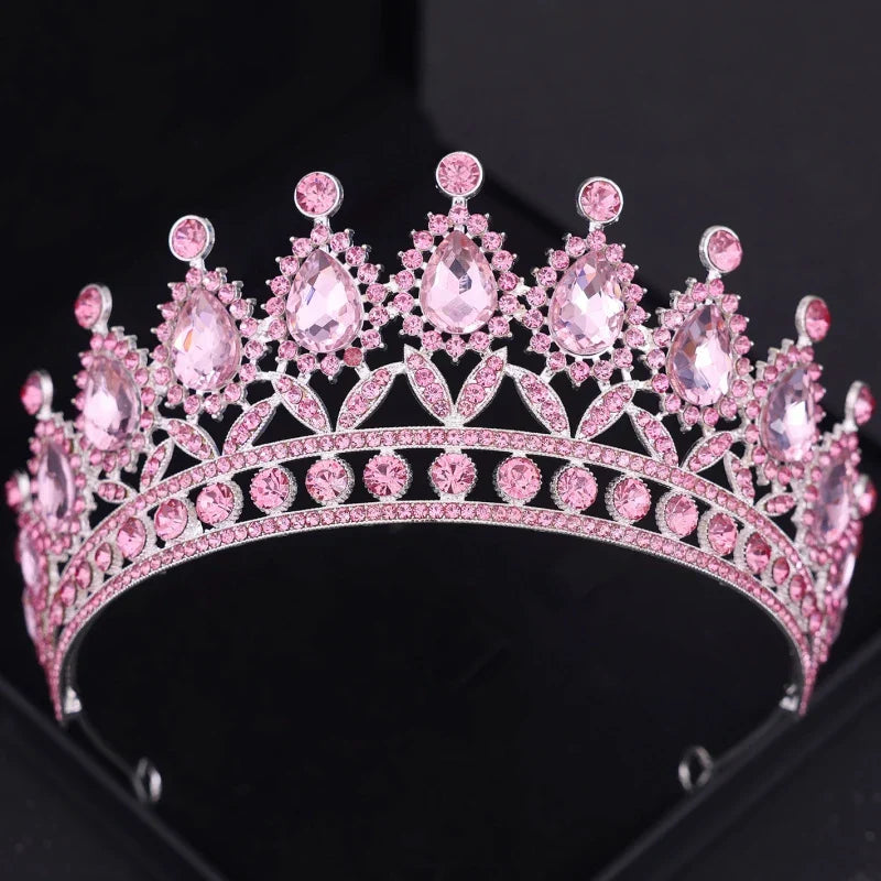 Pink Crystal Tiaras And Crowns Rhinestone Prom Diadem