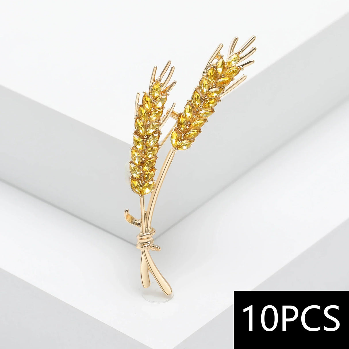 Beaut&Berry 10pcs Women Rhinestone Ear of Wheat Brooches